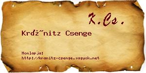Kránitz Csenge névjegykártya